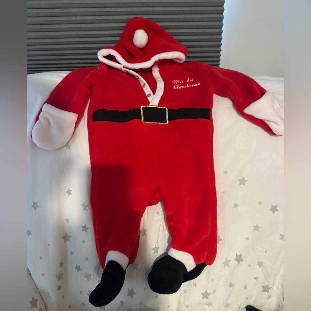 My First Christmas fleece onesie.